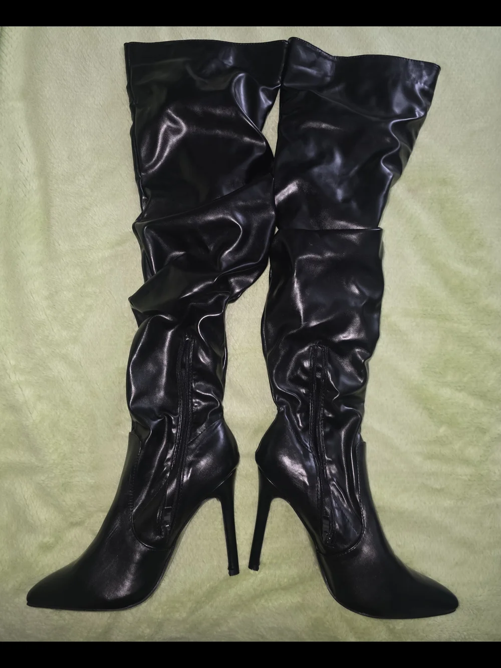 Brand New Black Over-the-Knee Slouch Stiletto Boots